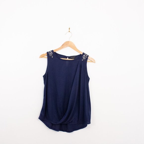*Attitude Blue Rhinestone Shoulder Tank - Picture 5 of 5
